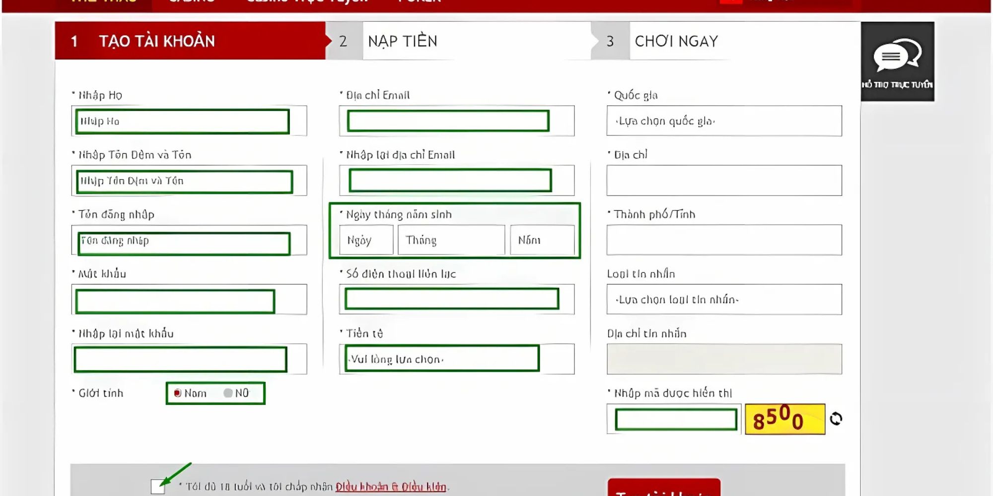 Thông tin mở tài khoản nhà cái Dafabet cần độ chính xác tuyệt đối